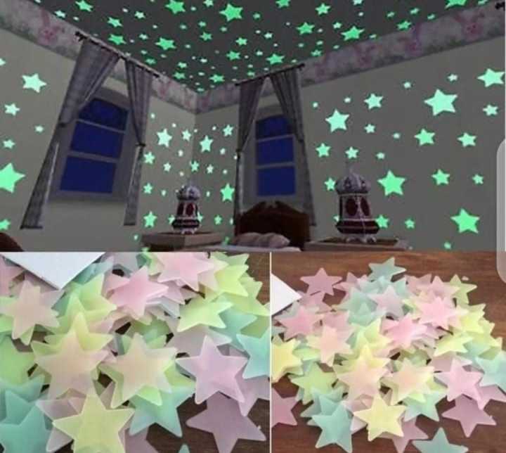 Glow%20in%20the%20Dark%20Stars%20Wall%20Stickers%20Pack%20of%20100%20Colorful%203D%20Fluorescent%20Decor%20-%20Image%203