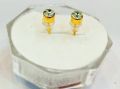 Diamond Single stone Earings Studs Tops Gold Platted for Women & Men. 