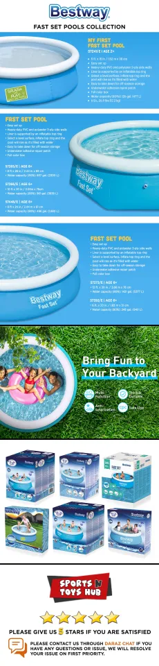 Bestway Fast Set Pools Collection, ft, foot, Feet, 10 ft 12 ft