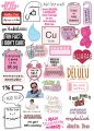 Aesthetic Stickers - Stickers for Girls - Pink Stickers - Stickers for Mobile Back Cover - Sticker for Notebook - Sticker for Scrap Book - Pack of 35 & Pack of 15 Options - Mix Sizes 3 to 4 cm - JF-17 Thunder & Pakistan Air Force Stickers. 