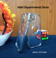 iPhone 13 Pro Max Back Cover/Case Soft Shiny Border & Transparency/ Lens Camera Protection. 