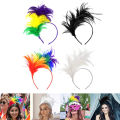 Colorful Mardi Gras Feather Headband Flapper Headpiece Adult Party Costume Hair WANNA. 