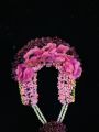 Artificial Flower Hair bun / Hair Gajra with beautiful Pillon colourful flowers. 