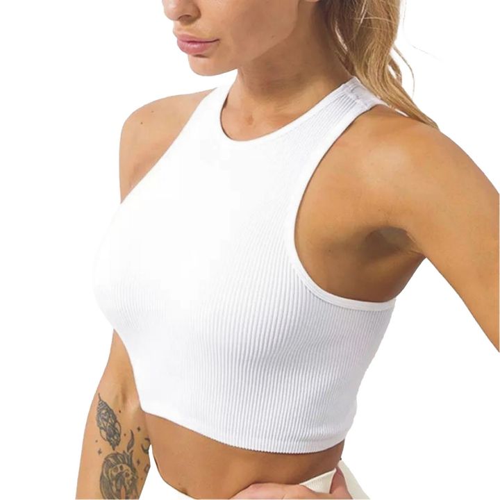 Women Yoga Vest Gym Sports Crop Tops Seamless