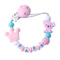 Personalized Name Handmade Baby Silicone Pacifier Anti-Drop Chain Mini Silicone Koala Infant Pacifier Clips Chains. 
