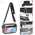 Transparent Crossbody Bag, Shoulder Bag Convenient, Portable Zipper Closure Clear Bag, Clear Tote Bag Purse for Gym, Women Girls Beach Daily Use. 