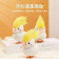 Crazy hairstyle parrot clockwork bird plush toy simulation pet moving bird June 1st Children's Day gifts. 