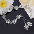 silver color bracelet beautiful flowers for women classic high quality fashion jewelry wholesale JSH-lh013. 