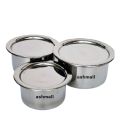 3 PCS Stainless Steel Stock Pots Set with Lids Cooking Kitchenware baby Small Pot Casserole. 