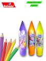 Bahadur Tango 24 Color Pencils - pencil shape - Various Designs- Colour Pencils- Stationery. 