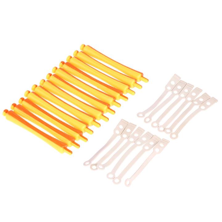 #3 12 Pieces Salon Cold Wave Rods Hair Roller With Rubber Band Curling Curler Perms Hairdressing Styling Tool for Girls Women Hair DIY