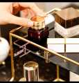 Cosmetic storage box transperant makeup organizer 3 tier glass trays. 