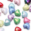 St. kunkka 50Pcs UV Colorful Heart Acrylic Beads Perforated Peach Heart Beads For DIY Jewelry Making Bracelet. 