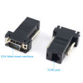 Extender VGA RGB HDB Male To LAN CAT5 CAT6 RJ45 Net Cable Female Adapter. 