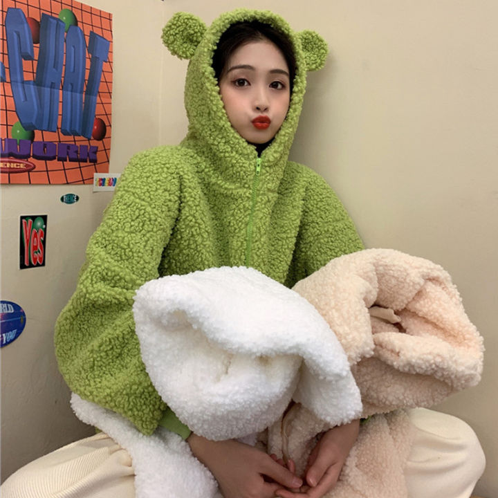 Yfashion%20Women%20Cute%20Warm%20Coat%20Winter%20Bear%20Ears%20Furry%20Thickened%20Jacket%20Large%20Size%20Loose%20Solid%20Color%20Hooded%20Coat%20color%20-%20Image%202