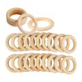 25 Pcs Natural Wood Rings 70mm Unfinished Macrame Wooden Ring Wood Circles for DIY Craft Ring Pendant Jewelry Making. 
