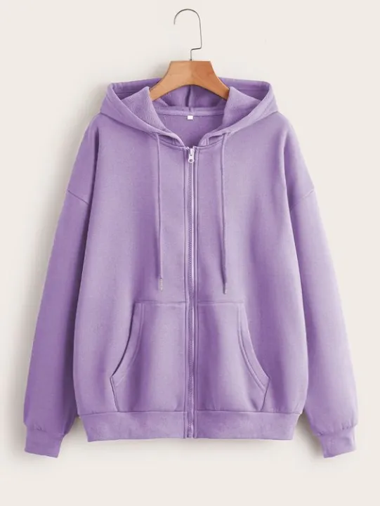 Jack%20Beos%20Purple%20Solid%20Drawstring%20Zip%20Up%20Drop%20Shoulder%20Hoodie%20-%20Image%204