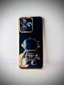 Realme Note 50 Back Cover with Astronaut Hidden Stand Luxury 6D Plating Square Bumper Shiny Cases Soft Silicone Full Protection Mobile Phone Case for Boy Girls - Girls Back Cover. 