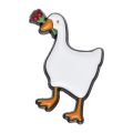 Cartoon Goose Brooch Enamel Pin Animal Duck Rose Bread in His Mouth Wholesale Badge Lapel Friends Backpack Women Men Jewelry. 