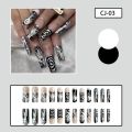 Horror Manga Gothic Style Nails Black White Anime Nail Art Press on Nails Nail Accessories Popular False Nails Nail Tips. 