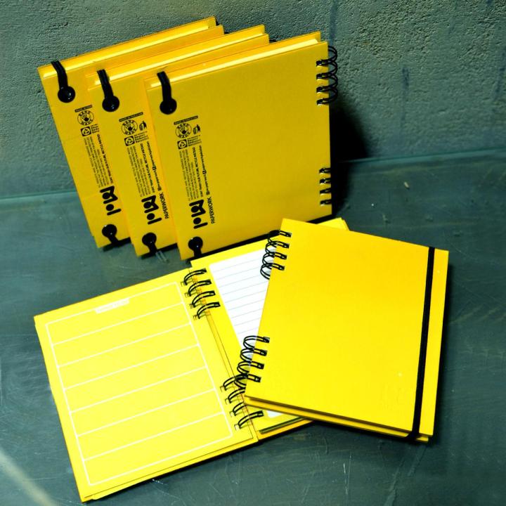 Summer Yellow Colored Spiral Notebook 4.5"x5  Premium design by PAPERWORK