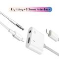 Headphone Splitter Lightning to 3.5mm Jack Adapter 2 in 1 Charger Accessories Cables & Audio Connector Earphone Splitter Adaptor Compatible for iPhone Xs / XR / 8 / 8P/ X / 7 & All iOS. 