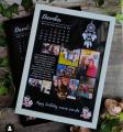 A4 size black theme / Happy birthday photo frame With Birthday Calendar and Ultra HD Pictures Customized Picture Frame. 