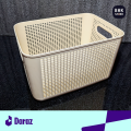 IKEA Style Premium Quality Plastic Storage Basket - Durable Open Storage Organizer Bins For Kitchen, Bathroom, Bedroom, Living Room - Mesh Pattern Design Multipurpose Home/Office Accessories Organizer Box with Handle - 8 Litres Capacity Large. 