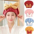 Dry Hair Cap Cute Bow Towel Shampoo Bath Cap Super Absorbent Quick Dry Cap Ladies Dry Towel Bathroom Toiletries. 