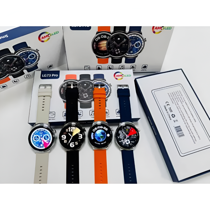 LG73 PRO Smartwatch – Fitness Tracker, AMOLED Display, Bluetooth Calling, IP68 Waterproof, Multi-Sport Modes