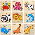 Wooden Puzzles for Toddlers for Early Educational Puzzles Designs Includes Animals and Transport 10 or 15 cm Thickness 3.5 mm. 