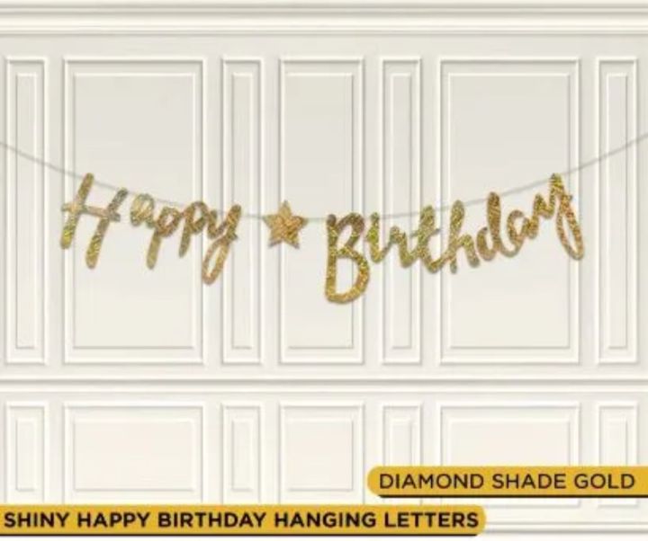 Happy Birthday Banner Decoration – Glitter Party Wall Hanging Garland ...