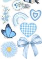 Pack Of 10 Stickers - Blue  Aesthetic  Cool Doodle  sticker Cute Kawai  Sticker for Laptop & Mobil Sticker Blue Colure Sticker 2 Inch x 2 Inch each Sticker Size Cup sticker Glass Sticker. 