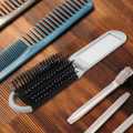 Travel Folding Hair Brush With Mirror Compact Pocket Size Comb-White. 