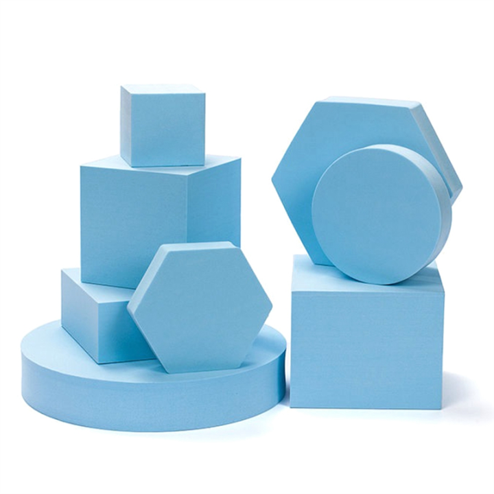 8 Pcs Cosmetics Photo Background Props Foams Geometry Square Photography Decor INS Square Geometry Photo Prop Set,Blue Durable Easy Install
