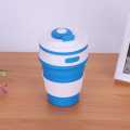 Portable Coffee Cup Collapsible BPA Free Food-Grade Silicone Pocket-Sized Travel Mug With Lid - 350ml. 