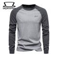 Men Elastic Cuffs T-shirt Men's Raglan Long Sleeve T-shirt O-neck Patchwork Color Pullover Tops Loose Fit Breathable Casual Tops Elastic Cuffs Round Neck T-shirt. 