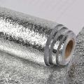 Self Adhesive Aluminum Foil Sheet for Kitchen , Oil Proof Waterproof Aluminium Sheet Sticker DIY Wallpaper Roll, Backsplash Aluminium Sheet for Home, Kitchen, Stove, Cabinet, Wall, Drawers, Furniture, Silver Color, Golden Color, Big Size 60x200cm. 