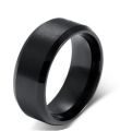 Titanium Black Stainless Steel Ring For Men. 