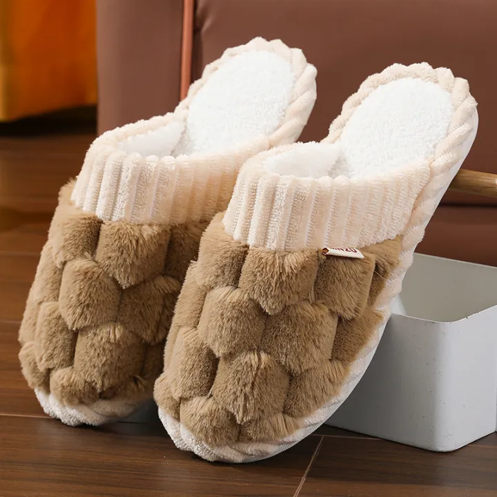New%20Thick%20Bottom%20for%20Couples%20Autumn%20and%20Winter%20Indoor%20Home%20Furnishings%20Plush%20Cotton%20Slippers%20-%20Image%203