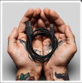 1.2 M Marshall Durable Braided Nylon Micro USB fast charging data cable - black. 