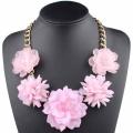 Claire Jin Trendy Mix and Match Different Kinds Five Flowers Necklace Women Exaggerated Jelly Clear Fashion Choker Party Jewelry. 