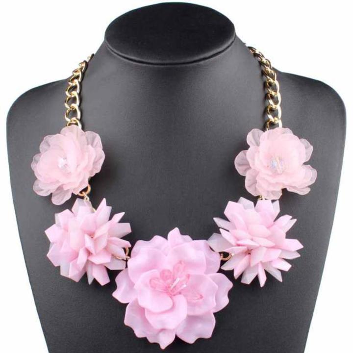 Claire Jin Trendy Mix and Match Different Kinds Five Flowers Necklace Women Exaggerated Jelly Clear Fashion Choker Party Jewelry