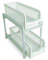 Versatile 2 Tier Portable Sliding Basket Drawers Storage Cabinet Box. 