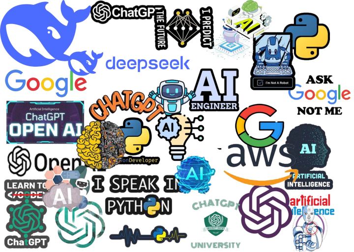 Please Order Full Pack if You want ALL Stickers - Deepseek AI  stickers Inspiration Pack of 30, 20, 10 & 3 Sticker artificial intelligence 2 Inch x 2 Inch - Stickers for Laptop Trackpad All Models Laptop Sticker Notebook - Deepseek AI stickers