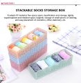 Convenient 5 grid storage basket wardrobe storage box drawer organizer. 