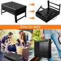 Folding Portable Charcoal Grill – Stainless Steel Mini BBQ Grill for Outdoor Cooking, Camping, Picnics, Beach, Tailgating, Compact & Easy to Carry. 