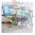 Acrylic Oil Water Inside 3D Floater Keyring bubbles Shaker Floating Blank Liquid Keychain. 