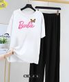 Women oversized Relax In Comfortable Printed T-Shirts and trouser for Girls. 