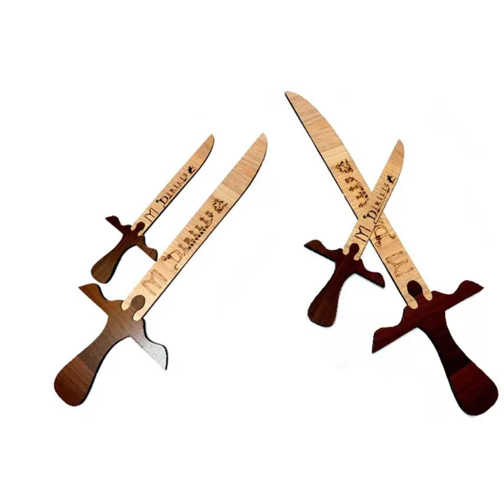 Pack of 2 Ertugrul Ghazi -Toy For Kids - Collection Toys, Action Toys - Ertugrul Swo rd-Toy For Kids - Ertugrul Talwar, Ertugrul Knife, Ertugrul Fighting Knife- Large Size Ertugul Knife For Kids, Wooden Made ( 20 INCHES/12 INCHES )